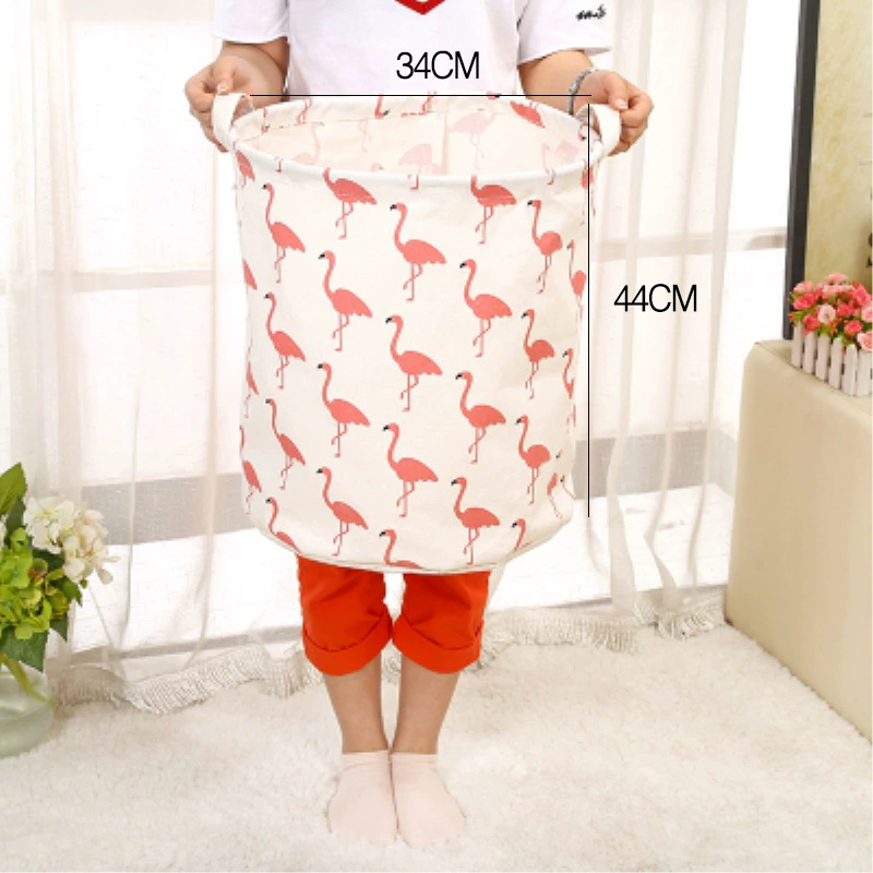 Laundry Basket, Cotton & Linen Foldable Waterproof Bin, Modern 35×43 cm, Patterned Storage
