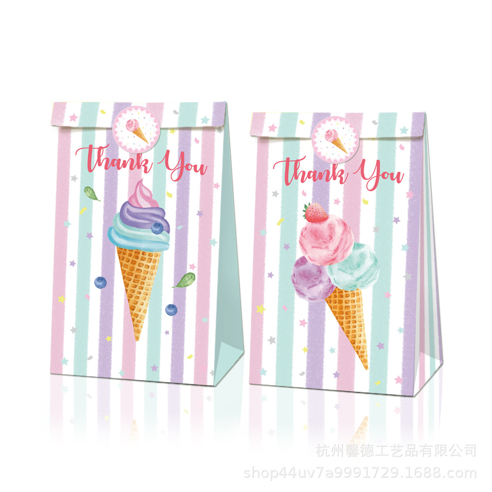 LB014 helado verano eBay tema Fiesta bolsa cumpleaños fiesta bolsa de caramelo bolsa de papel de regalo