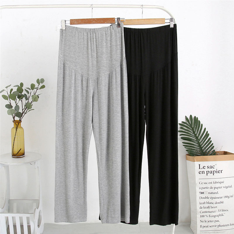 Pregnant Women's Trousers Modal High Waist Abdominal Pants Casual Pants Pajama Pants Leggings Spring and Summer Thin Elastic Large Loosening Size