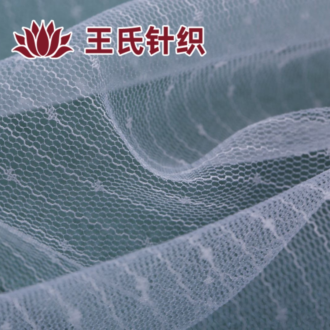 厂家批发 流星网时装透视网 纱竖条点点网眼布 服装辅料网布