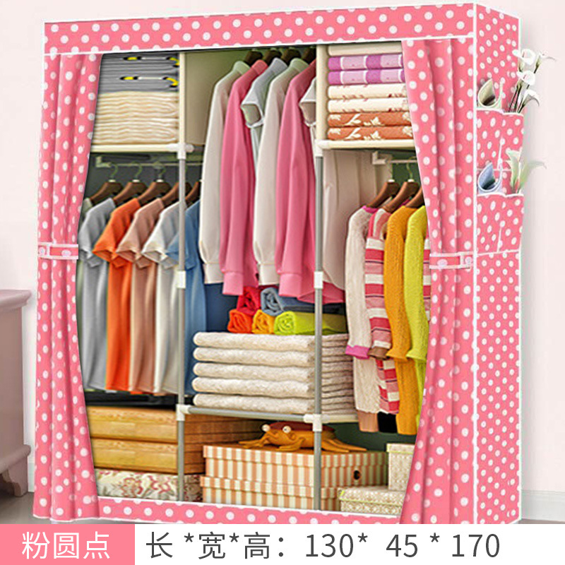 Armario simple no tejido plegable armario de tela gran combinación de metal 130 armario simple montaje armario fábrica