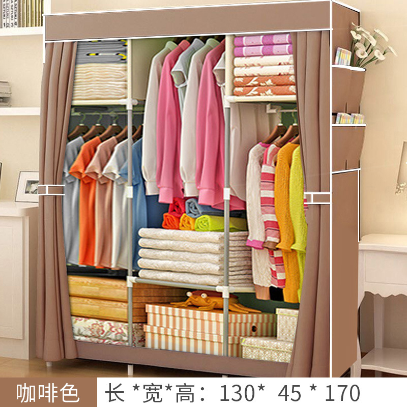 Armario simple no tejido plegable armario de tela gran combinación de metal 130 armario simple montaje armario fábrica