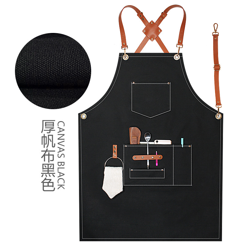 Anillos de cuero lona gruesa Negro