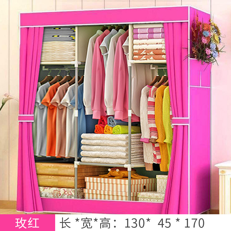 Armario simple no tejido plegable armario de tela gran combinación de metal 130 armario simple montaje armario fábrica