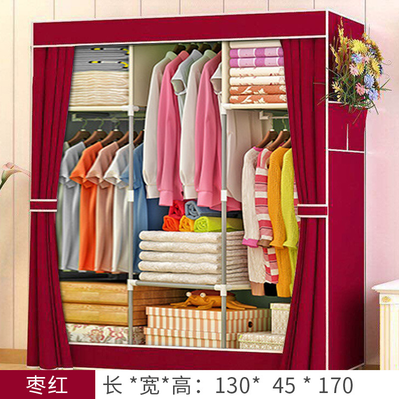 Armario simple no tejido plegable armario de tela gran combinación de metal 130 armario simple montaje armario fábrica