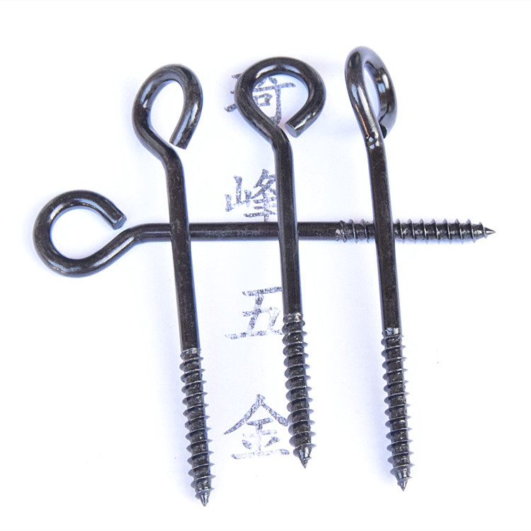 黑色木螺纹带圈螺钉厂家直销带圈圈半牙自攻螺丝3.6*28*83mm