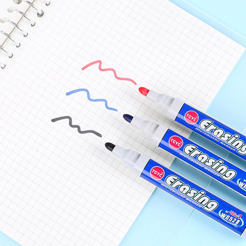 Factory direct sales wholesale 528 whiteboard pen water-based erasable marker black, red and blue three colors optional large whiteboard pen
