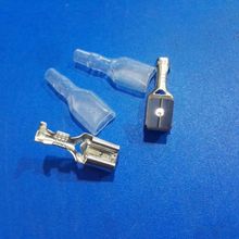 6.3插簧带锁肩背 250反背端子自锁 护套插片锁扣 汽车连接器