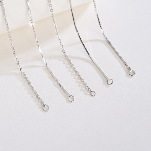 S925 sterling silver necklace box ingot melon seeds starry water wave cross chain with chain wholesale exquisite clavicle chain
