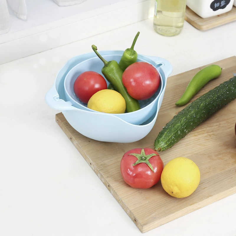 Двухслойная вращающаяся корзина для слива раковина для кухни раковина для мытья фруктов корзина для слива корзина для фруктов поднос
