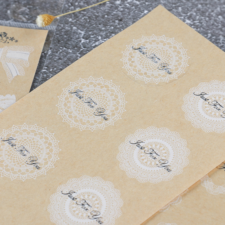 Fresco artístico sellado dorado pegatinas DIY diario decorativo encaje cinta pegatinas