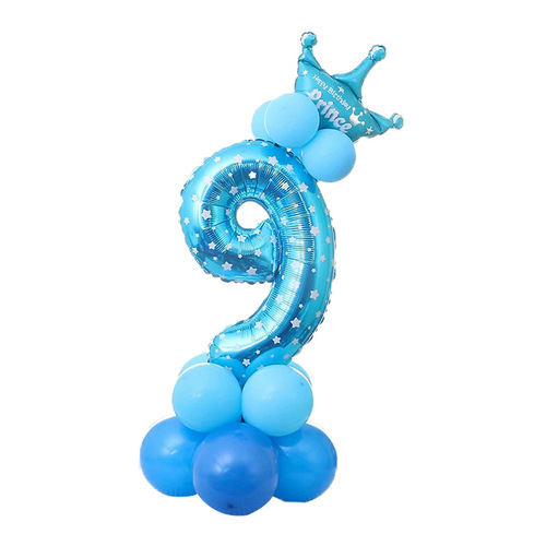 32-inch digital column balloon decoration, one-year-old baby digital road guide balloon set wholesale