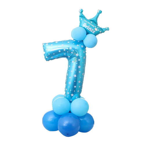 32-inch digital column balloon decoration, one-year-old baby digital road guide balloon set wholesale