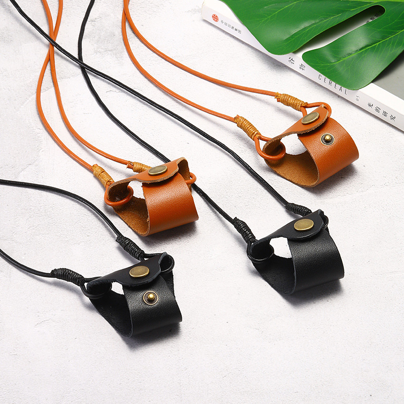 Same Style Glasses Strap Glasses Case Tiktok Genuine Leather Glasses Chain Fashion Neck-Hanging Glasses Lanyard Sunglasses Strap