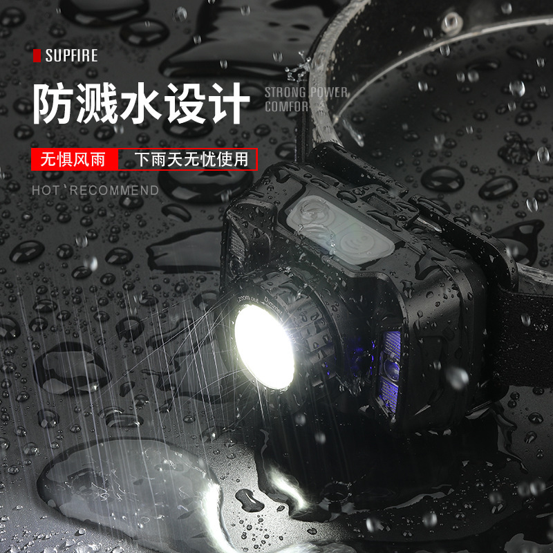 SUPERFIRE Shenhuo HL18 fábrica al por mayor fuerte luz USB recargable LED Faro de inducción