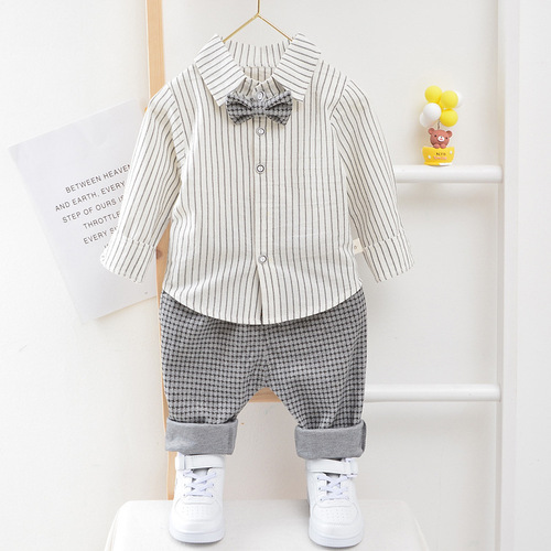 Baby Spring Outfit Set for Boys 0-3 Years Old Trendy Boys' Suit Three-Piece Set Outing Children's Clothing Infant Clothes Autumn