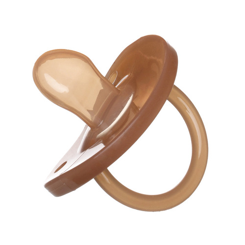 Newborn baby brown full silicone sleeping pacifier simulates breast milk and feels super soft anti-colic pacifier