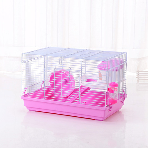 Double-layer basic cage, honey bag basic cage with platform, kettle and food basin, large running wheel for squirrels