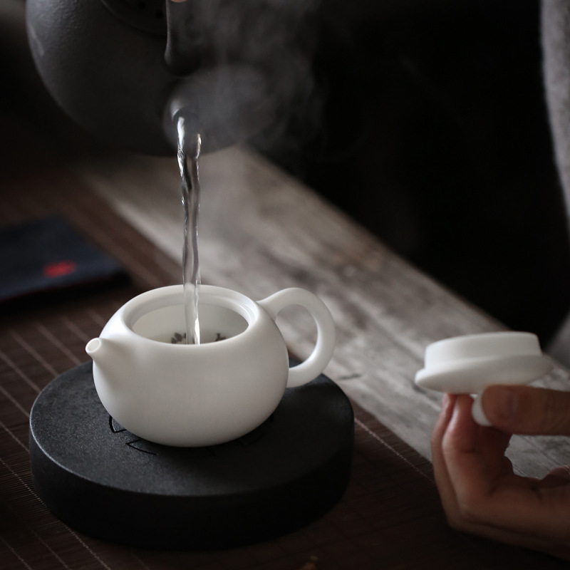 Winjiang hecho a mano Dehua ovejas grasa Jade blanco porcelana Kung Fu juego de té grande Tazón de cubierta Xishi hogar taza de té de cerámica traje de personalización