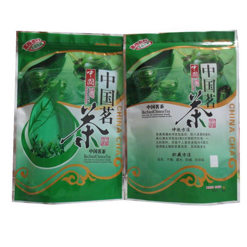 中国茗茶开窗袋字装包装袋100g250g500g自封口拉链镀铝茶叶袋子
