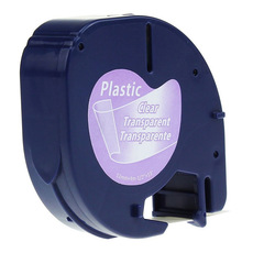 DYMO LT Series Label Tape 12mm Compatible, 12267 Dymo Label Tape Clear Background with Black Text