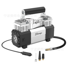 源头厂家舜烨车载充气泵12V便携式金属双缸大功率多功能轮胎打气