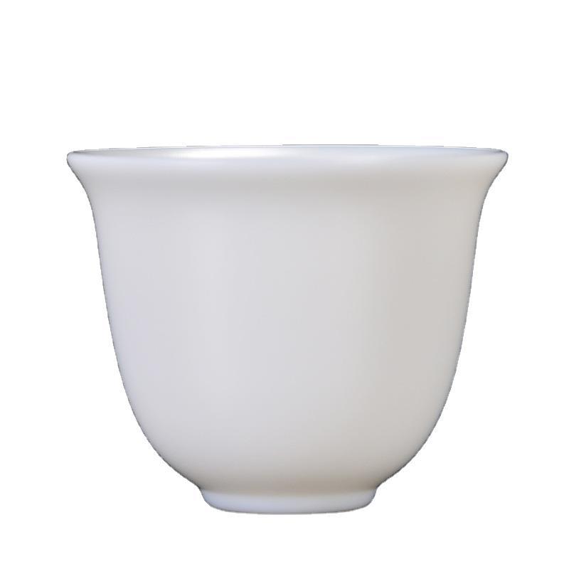 Ganar artesanía moral porcelana blanca Kung Fu taza de té de cerámica taza de té hecho a mano Jade porcelana maestro taza logo talla