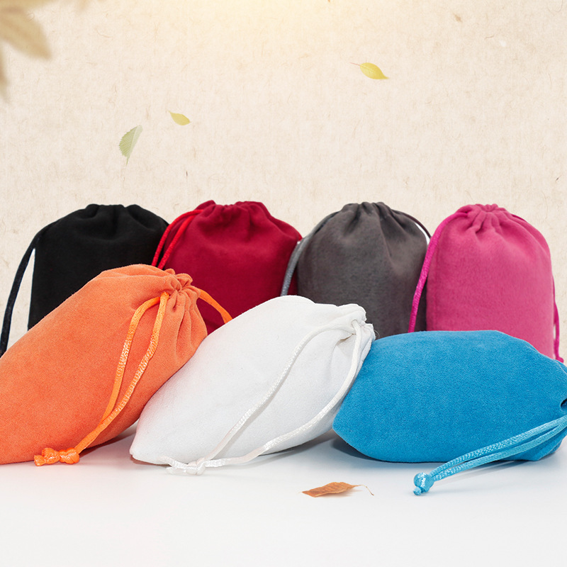 工厂直销绒布袋子单面麂皮绒抽绳束口袋礼品首饰吊坠袋眼镜收纳袋