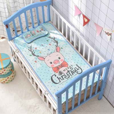 跨境数码印花卡通儿童冰丝凉席可折叠空调婴儿席子两件套微供代|ms