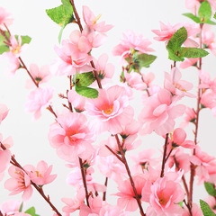 Factory supply artificial peach blossom branches, plum blossom branches, fake peach blossom branches for wedding decoration, living room plastic flowers wholesale