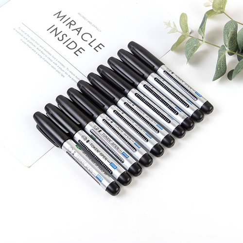 Large-capacity marker oil-based large-head pen black marker pen logistics mark pen refillable ink factory wholesale