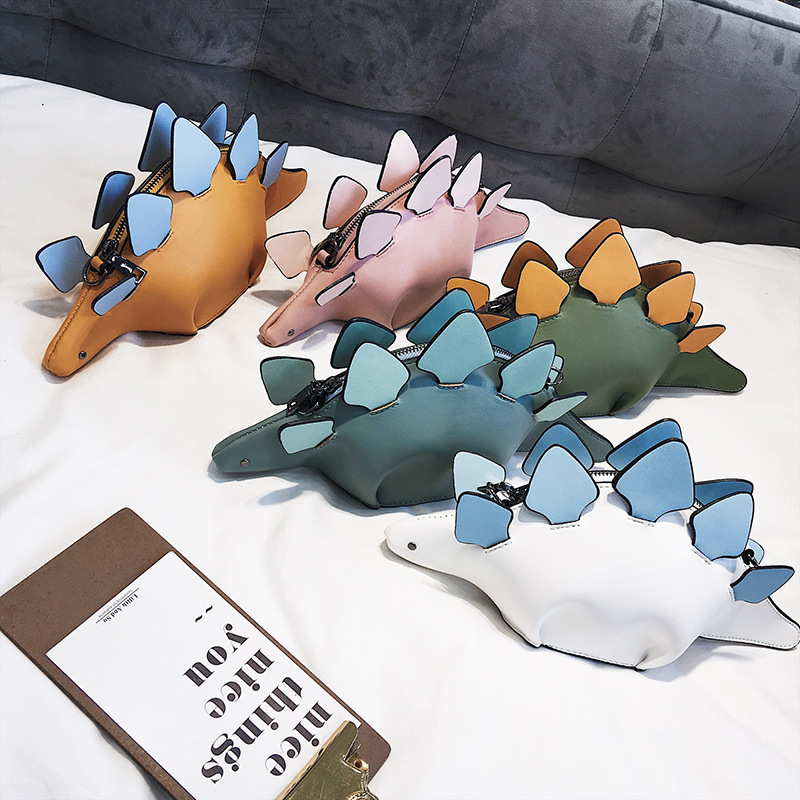Ins Color-Blocking Bag for Women 2021 Mobile Phone Bag Dinosaur Shoulder Bag Mini Crossbody Bag Jelly Bag Cross-Border