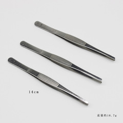 Stainless steel thickened tweezers 14cm aquarium tweezers micro scenery succulent tweezers handmade straight tip tweezers