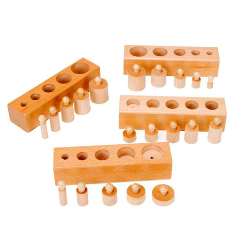 Unpainted primary color socket cylinder 0.58 Montessori teaching aids family pack baby early education toys XB02