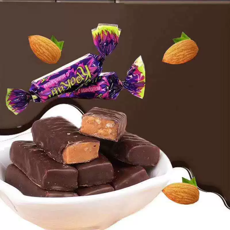 Русский импортированный KDV фиолетовый конфет шоколадный вкус плоская ореховая сэндвич конфетаkpокаht свадебная конфета