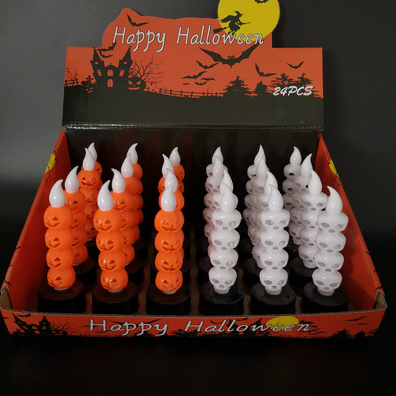 Lámpara de Halloween nueva Decoración Accesorios cráneo lámpara LED electrónica vela lámpara horror calabaza lámpara luz de la noche
