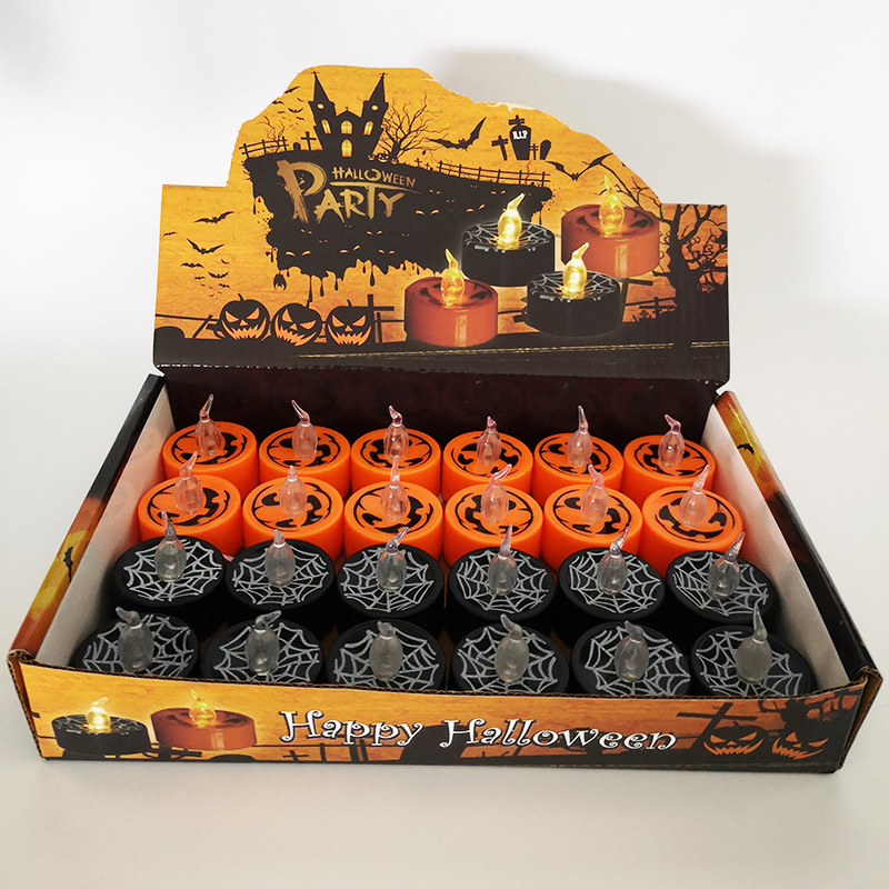 Lámpara de Halloween nueva Decoración Accesorios cráneo lámpara LED electrónica vela lámpara horror calabaza lámpara luz de la noche