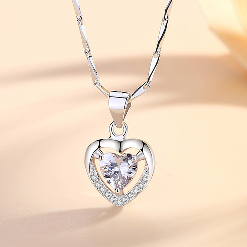 Shengli Zunyin 999 Love Sterling Silver Necklace Female Internet Celebrity Trendy Clavicle Chain Necklace Wholesale Birthday Gift for Girlfriend