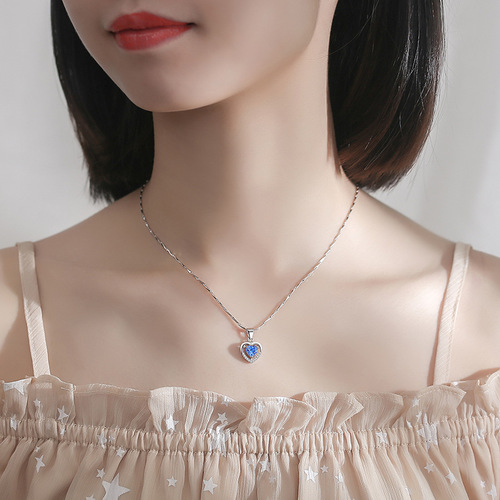 Shengli Zunyin 999 Love Sterling Silver Necklace Female Internet Celebrity Trendy Clavicle Chain Necklace Wholesale Birthday Gift for Girlfriend