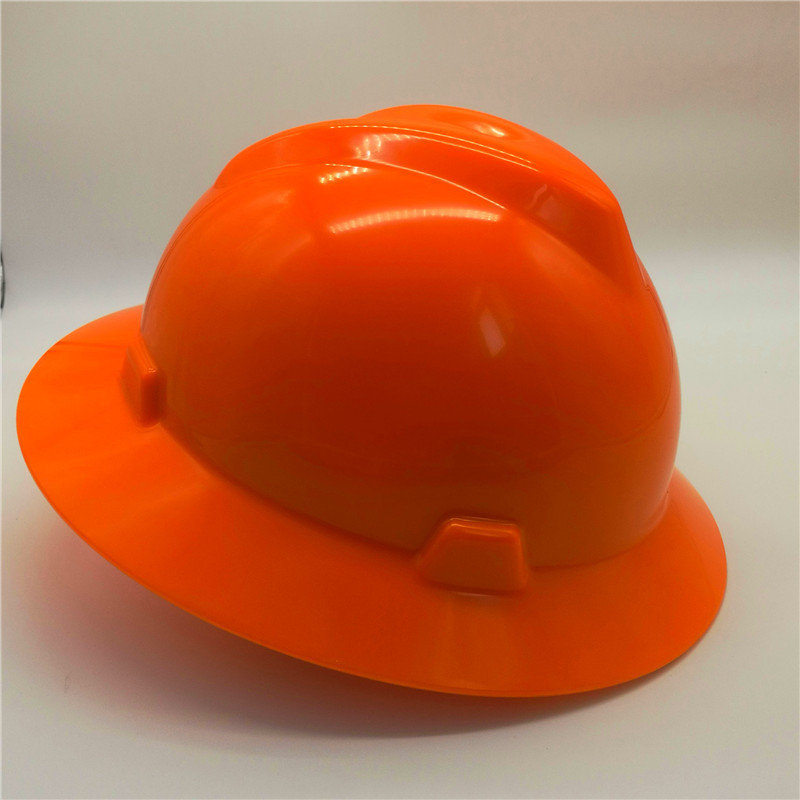 Estrella dorada sombrero de ala grande casco de plástico naranja HDPE alta resistencia resistente a altas temperaturas protectora casco estándar americano naranja negro