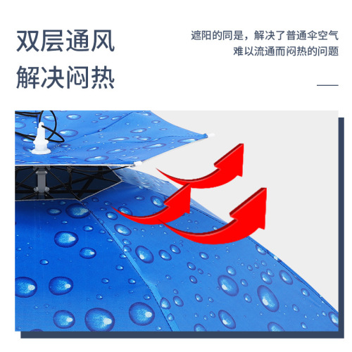 Wholesale large-sized fishing hats, parasol-style sun hats, head-mounted sunshades for men and women—customizable for farming and all-weather use.