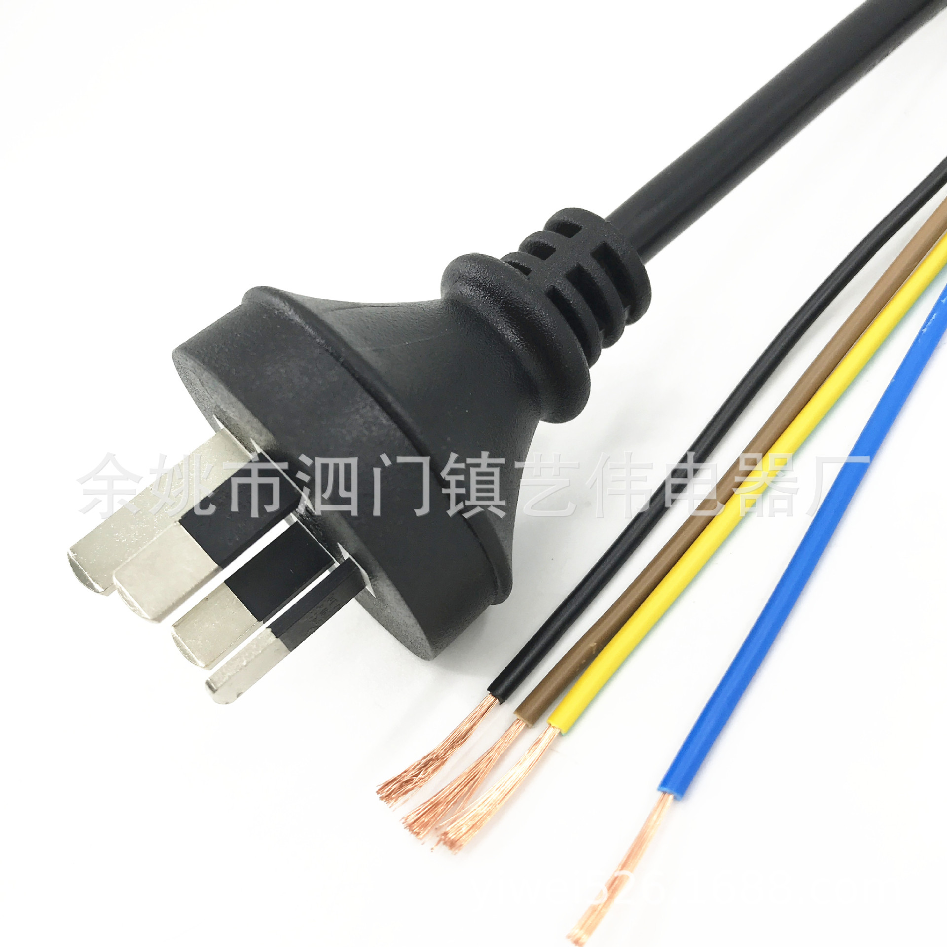 澳大利亚SAA认证四芯澳规插头电源线 澳规四芯对插电源线三芯插头