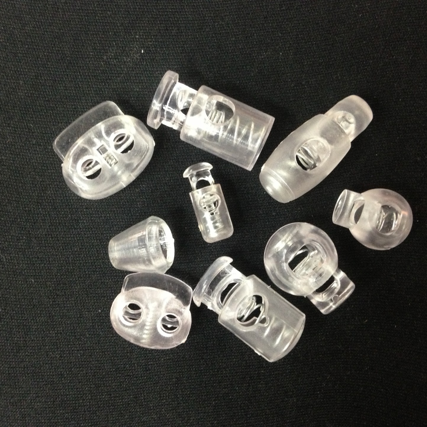 厂家直销箱包配件透明绳扣透明白弹簧扣现货衣服帽子透明束绳扣