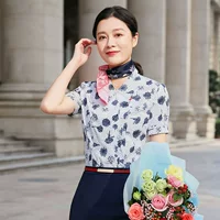 Цветочная рубашка China Southern Airlines Одежда стюардессы оптом Стойка регистрации Кассир Женская рабочая одежда Салон красоты Клуб KTV Деловая одежда