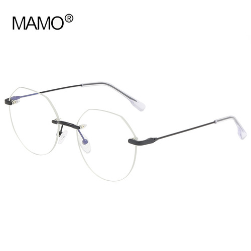 S31315 Fashionable Frameless Locking Chips Trim Edge Men's Myopia Mirrors Lightweight Frame Literary Trendy Flat Mirrors for Women Without Makeup