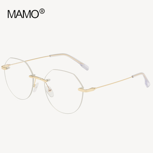 S31315 Fashionable Frameless Locking Chips Trim Edge Men's Myopia Mirrors Lightweight Frame Literary Trendy Flat Mirrors for Women Without Makeup