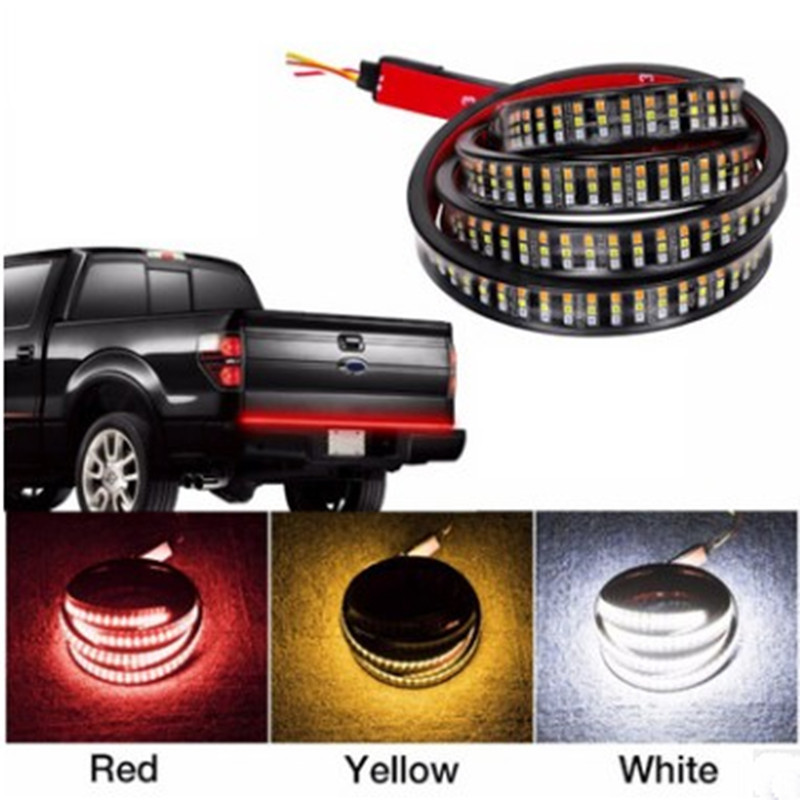 Camioneta LED tres filas de luces traseras de camioneta tricolor 60 pulgadas 150cm luz de camioneta de flujo de luz de advertencia de dirección