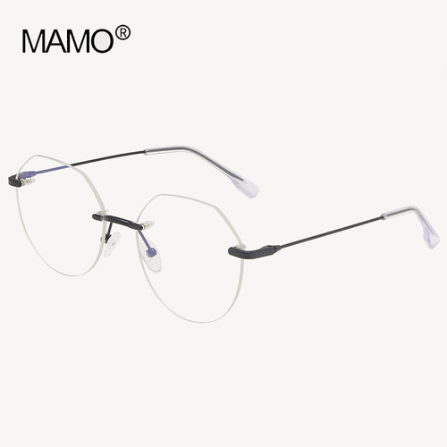 S31315 Fashionable Frameless Locking Chips Trim Edge Men's Myopia Mirrors Lightweight Frame Literary Trendy Flat Mirrors for Women Without Makeup