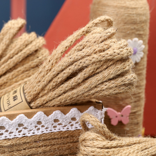 Double braided 6MM jute rope retro kindergarten DIY handmade decorative braided rope supports generation from generation to generation