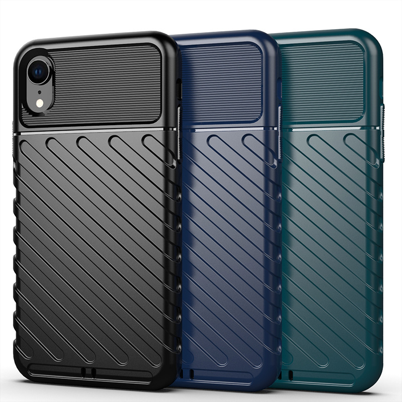 iPhone XR cep telefonu kılıfı için uygundur Apple XR cep telefonu kılıfı Thunder düşmeyi önleyici yumuşak silikon kalınlaştırılmış her şey dahil saf renk - 1